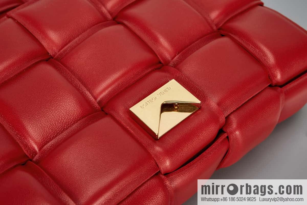 Bottega Veneta Padded Cassette Bag Model; 591970 BV Cassette Pillow Bag, Queen Red