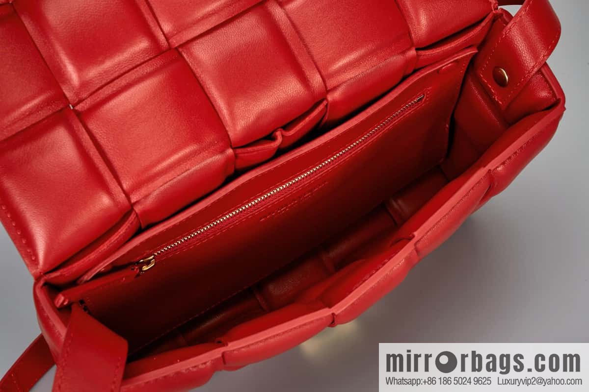 Bottega Veneta Padded Cassette Bag Model; 591970 BV Cassette Pillow Bag, Queen Red