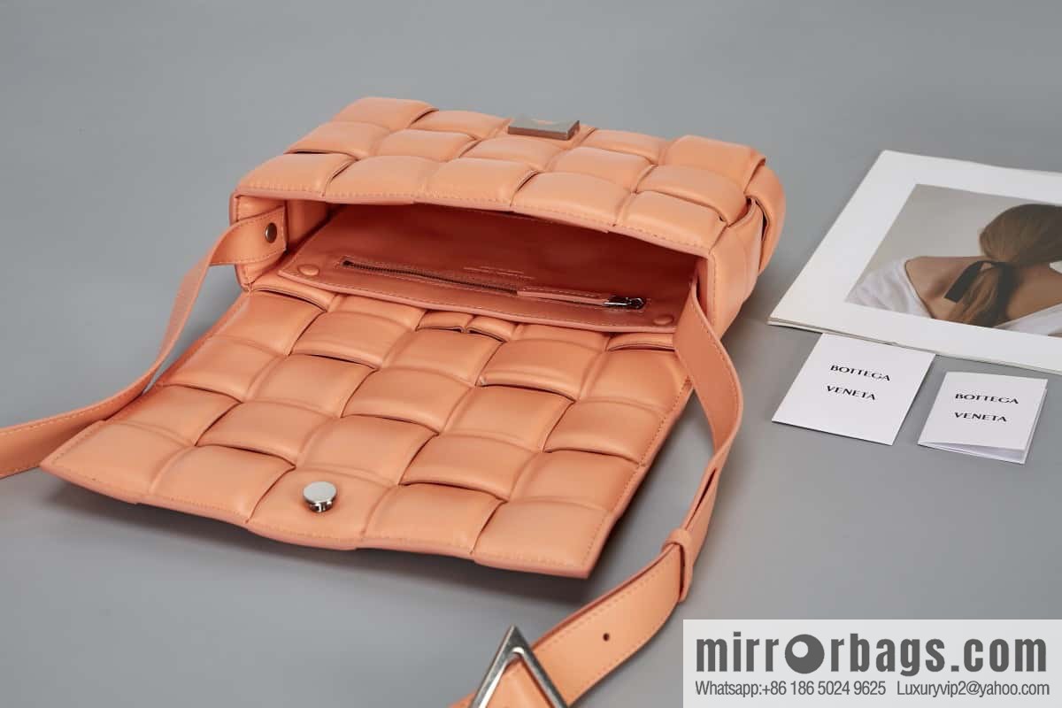Bottega Veneta Padded Cassette Bag Model; 591970 BV Cassette Pillow Bag, Peach Powder