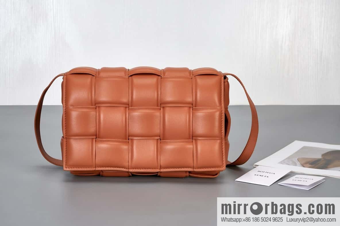Bottega Veneta Padded Cassette Bag Model; 591970 BV Cassette Pillow Bag, Terracotta Red