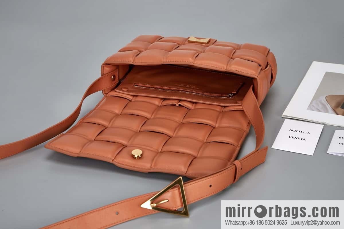 Bottega Veneta Padded Cassette Bag Model; 591970 BV Cassette Pillow Bag, Terracotta Red