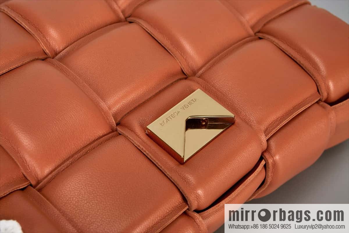 Bottega Veneta Padded Cassette Bag Model; 591970 BV Cassette Pillow Bag, Terracotta Red