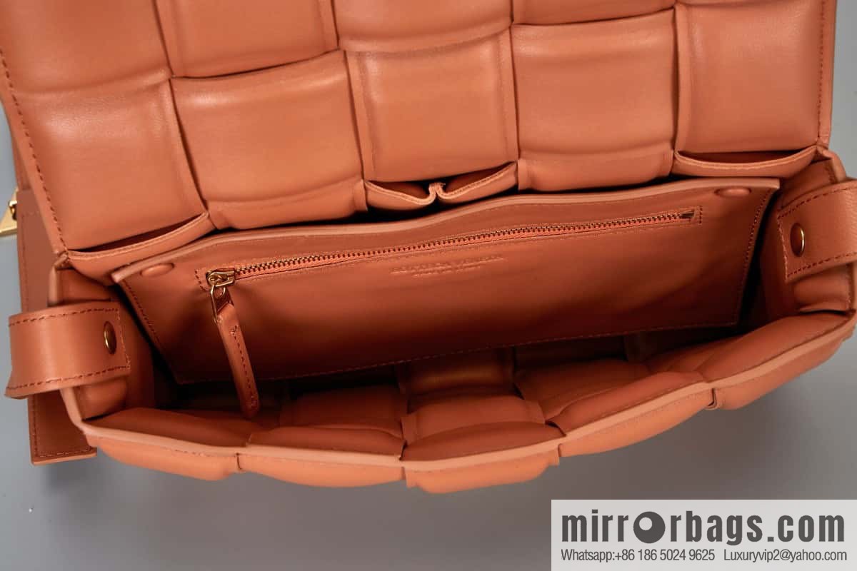 Bottega Veneta Padded Cassette Bag Model; 591970 BV Cassette Pillow Bag, Terracotta Red