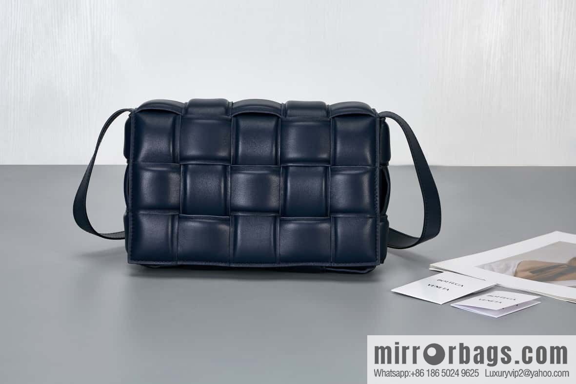 Bottega Veneta Padded Cassette Bag Model; 591970 BV Cassette Pillow Bag, Dark Blue