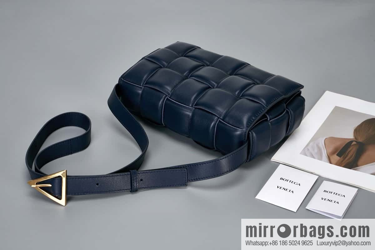 Bottega Veneta Padded Cassette Bag Model; 591970 BV Cassette Pillow Bag, Dark Blue