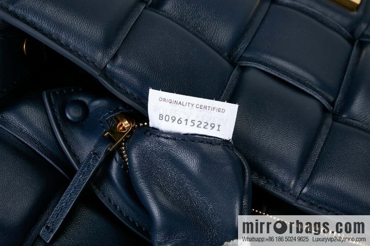 Bottega Veneta Padded Cassette Bag Model; 591970 BV Cassette Pillow Bag, Dark Blue
