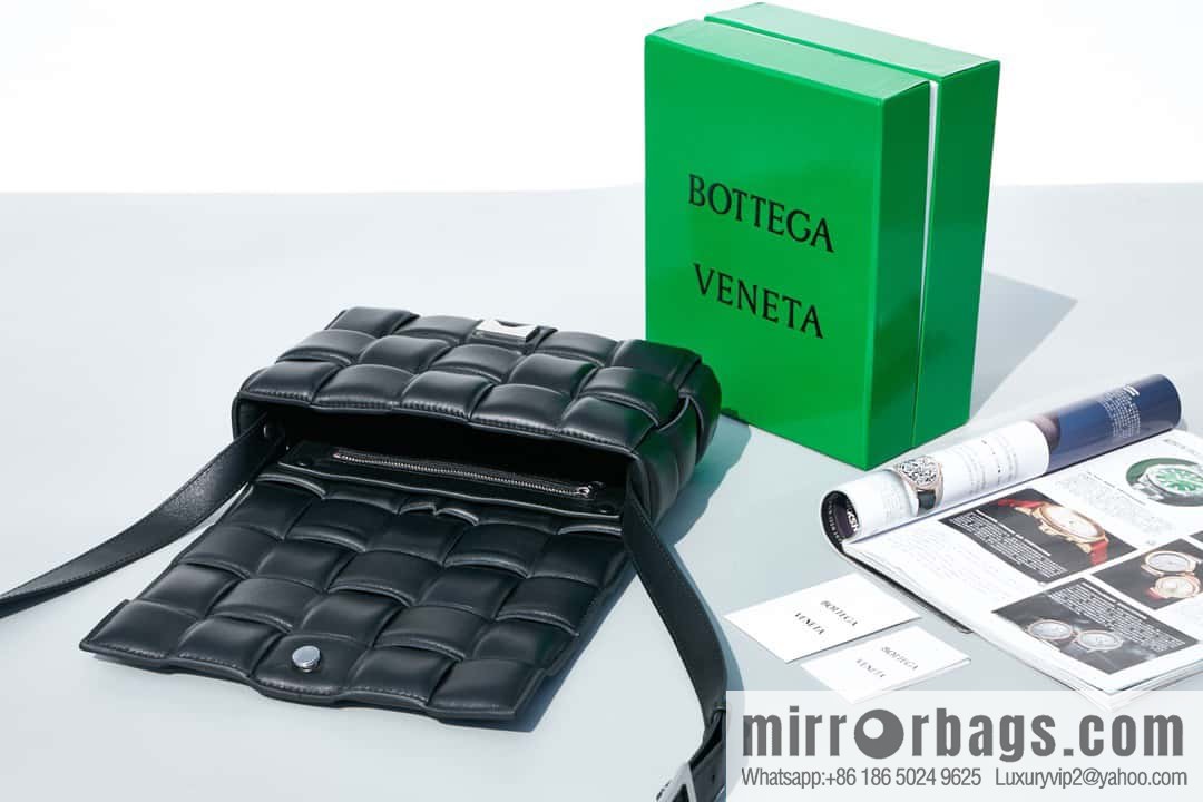 Bottega Veneta Padded Cassette Bag Model; 591970 BV Cassette Pillow Bag black silver buckle