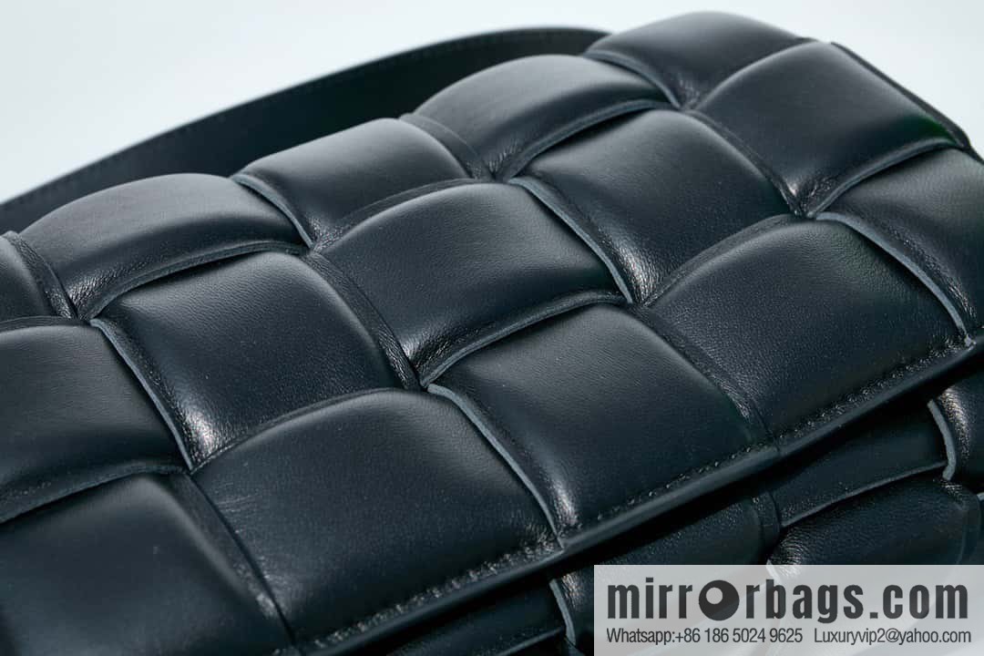 Bottega Veneta Padded Cassette Bag Model; 591970 BV Cassette Pillow Bag black silver buckle