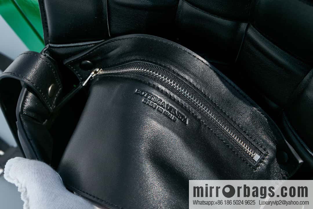 Bottega Veneta Padded Cassette Bag Model; 591970 BV Cassette Pillow Bag black silver buckle