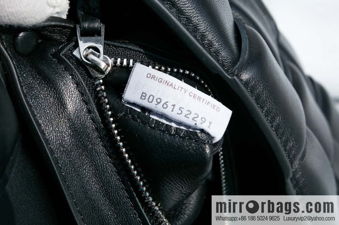 Bottega Veneta Padded Cassette Bag Model; 591970 BV Cassette Pillow Bag black silver buckle