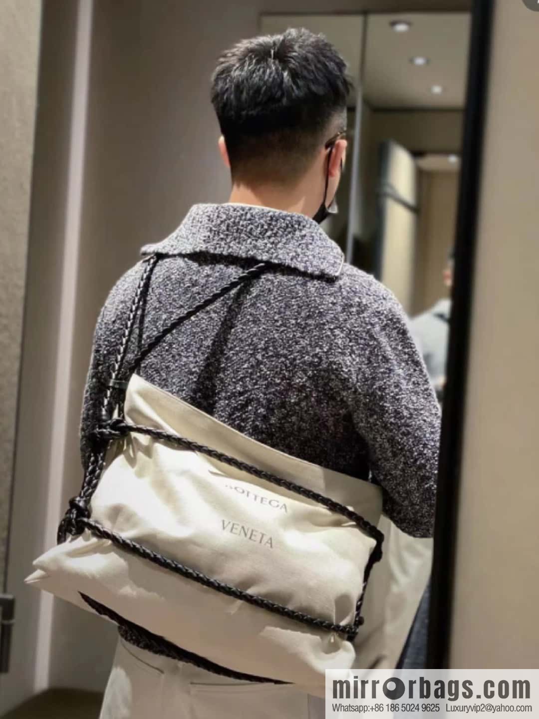 2023 BOTTEGA VENETA limited knot canvas tote bag model number: 743625