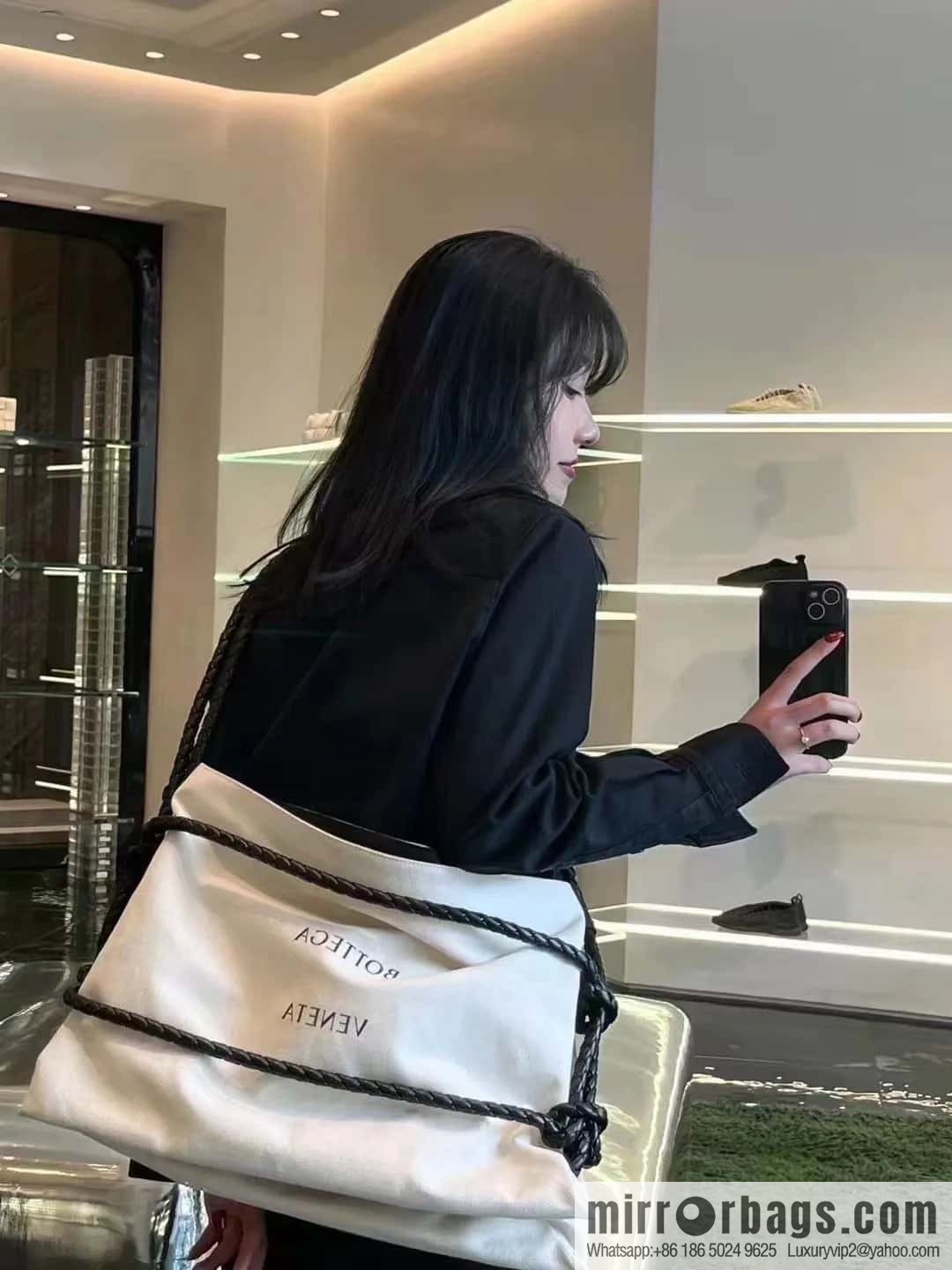 2023 BOTTEGA VENETA limited knot canvas tote bag model number: 743625