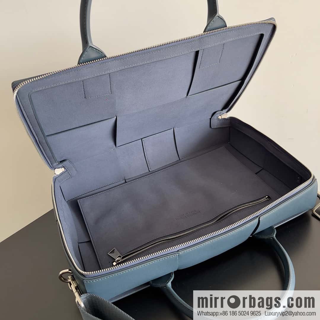 Bottega Veneta Large Braided Men's Briefcases Model 680120 Dark Blue