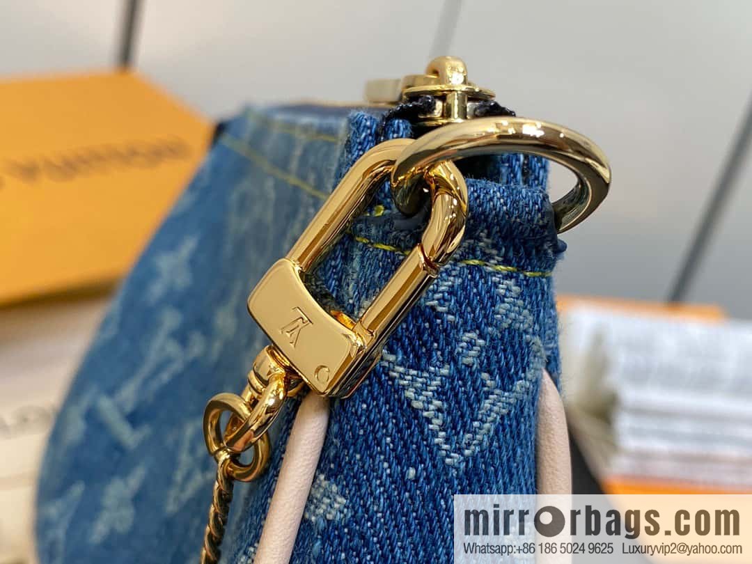 [Boutique‑grade] M82960 blue denim mini mahjong bag series Mini Pochette Accessories small handbag
