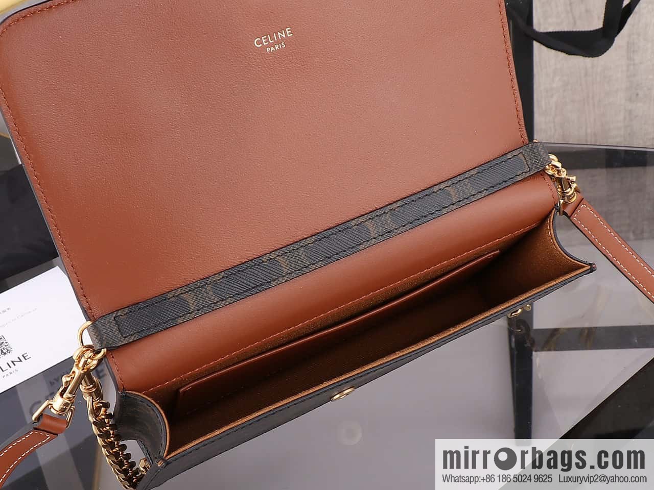 [Premium quality, all steel hardware] CELIN_E~ New monogram Multi Pochette Triomphe handbag, model: 100972