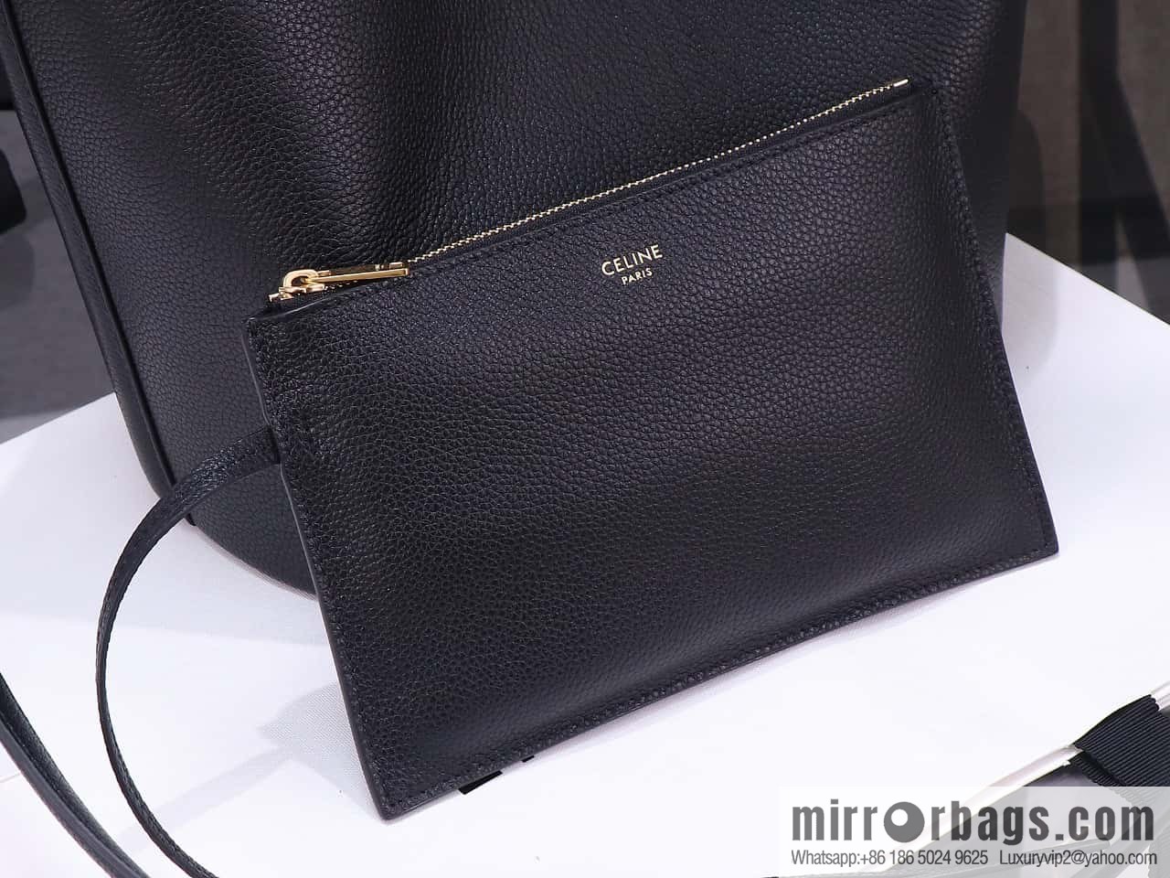 [Premium quality, all steel hardware] CELINE Bucket 16 calfskin bucket bag No.: 195573