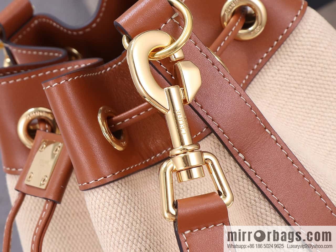 [Premium quality, all-steel hardware] CABAS MARIN small fabric Wagyu leather (fabric) drawstring bag, number: 113082EZR.02NT