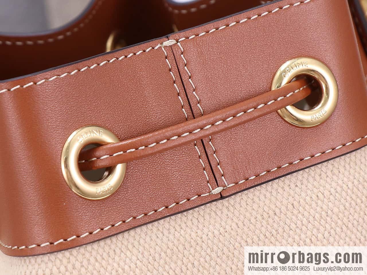 [Premium quality, all-steel hardware] CABAS MARIN small fabric Wagyu leather (fabric) drawstring bag, number: 113082EZR.02NT