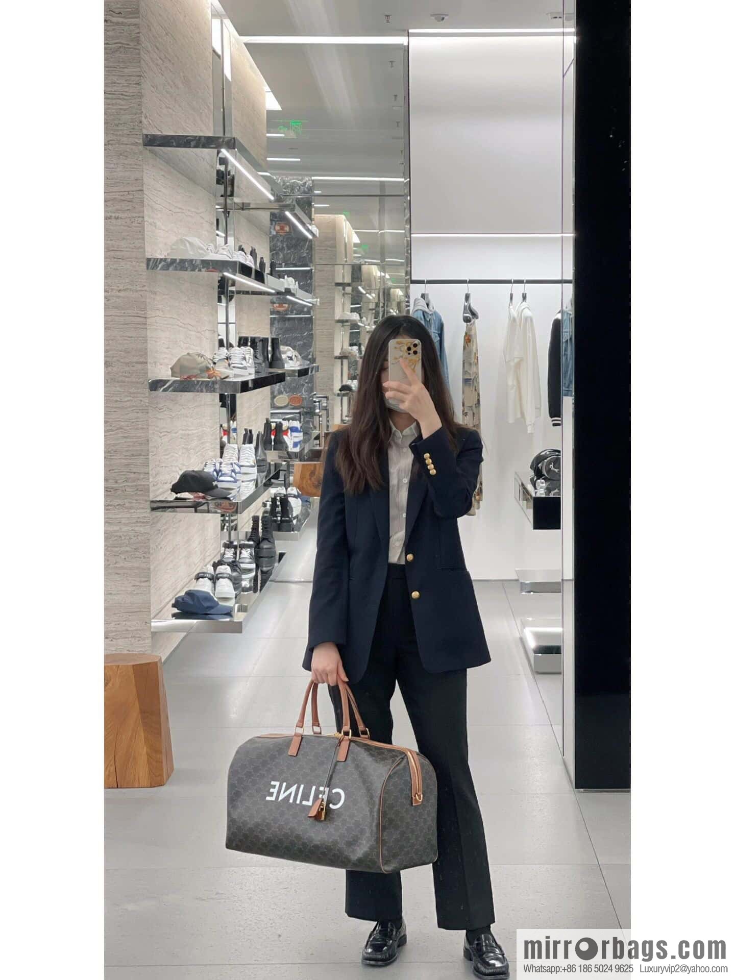 [Premium quality, all-steel hardware] CELINE2022 | The first Voyage printed Travel Bags series, model number: 191472 DOG material/brown