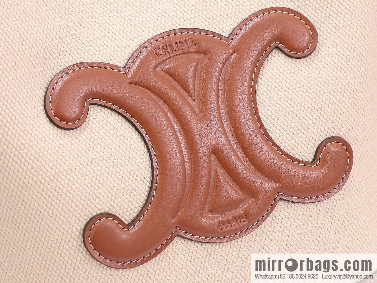 [Premium quality, all-steel hardware] 23s new product | CELINE CUIR TRIOMPHE small striped fabric leather bucket bag 23s new fabric series, number: 198243DU3.04LU