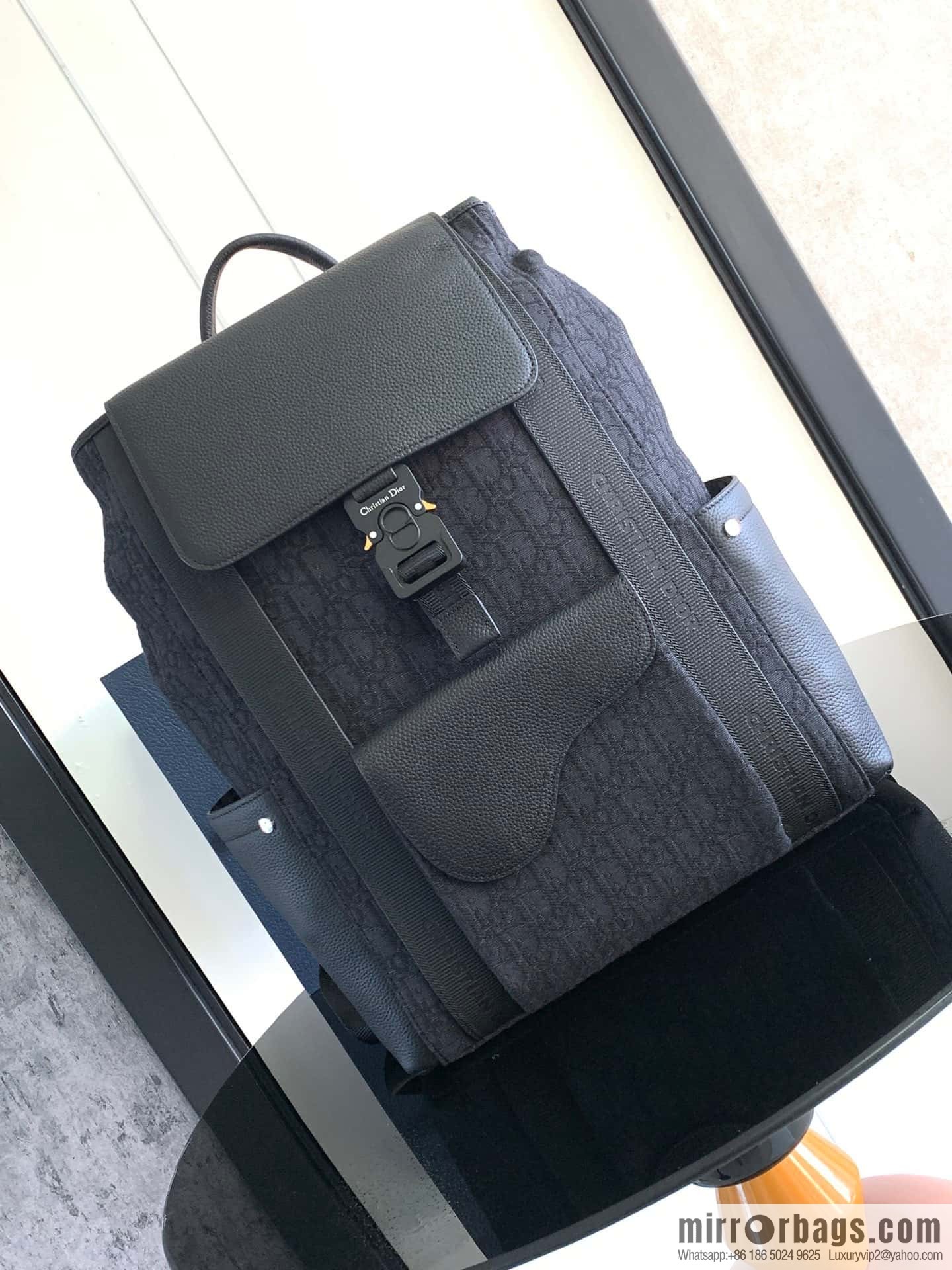 DIOR Oblique printed saddle backpack