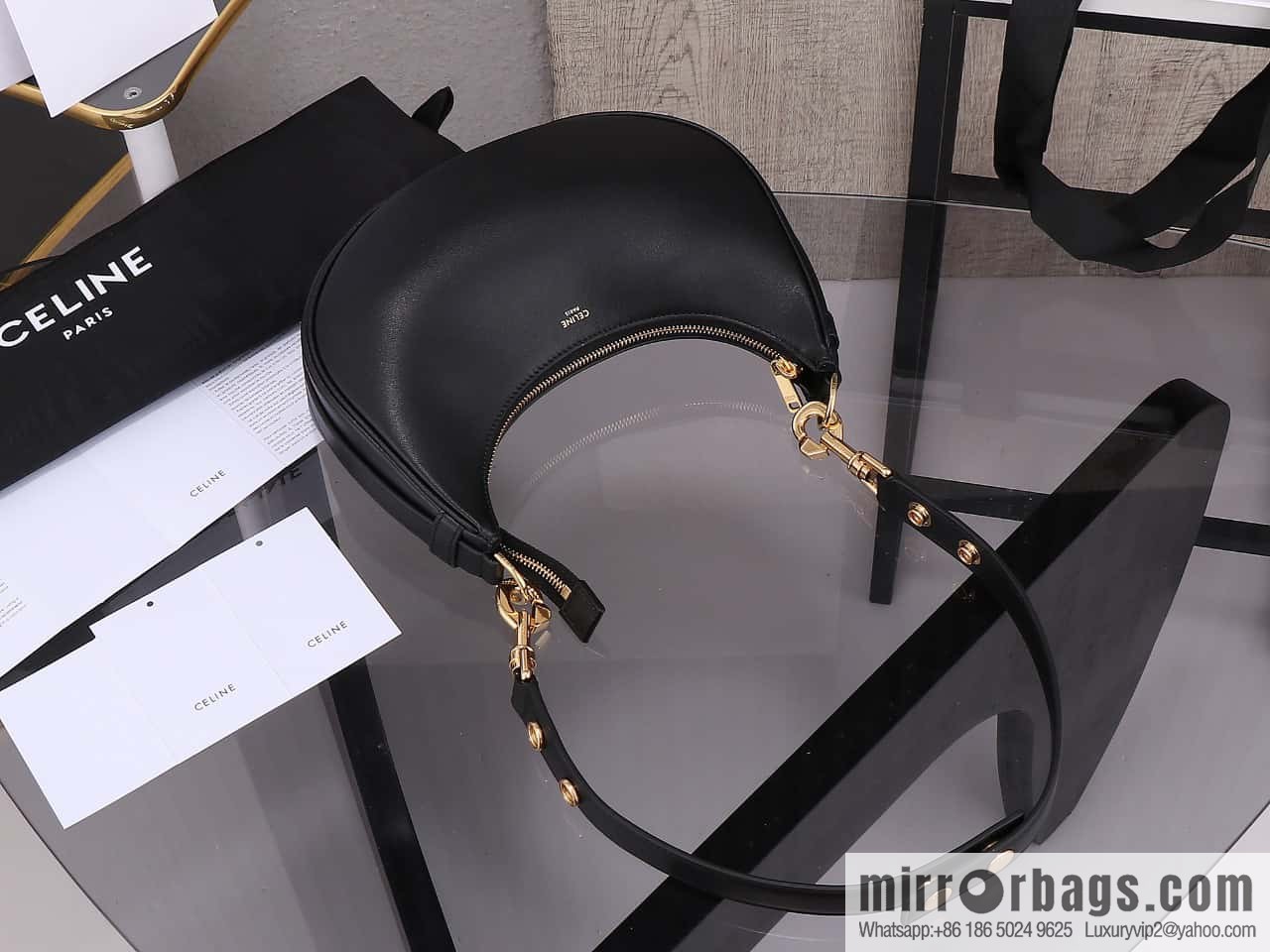 [Premium quality, all-steel hardware 】𝗖𝗘𝗟𝗜𝗡𝗘 | 𝐀𝐕𝐀 full leather armpit bag Model: 196923