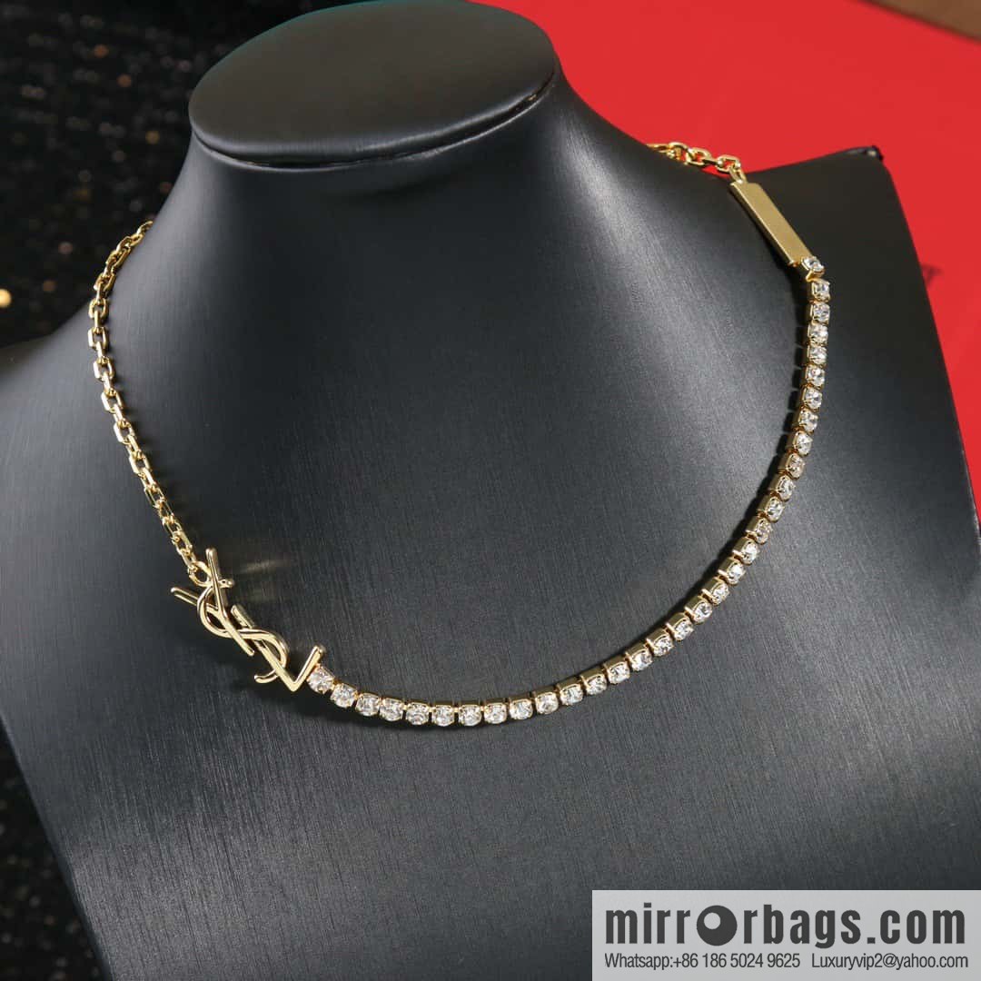 Saint Laurent Golden Diamond YSL Necklace