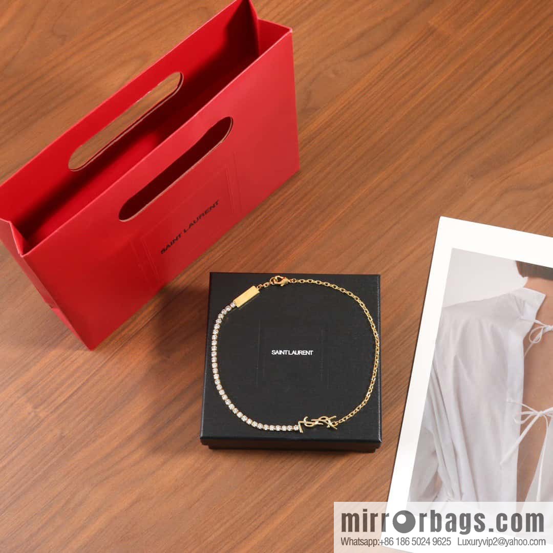 Saint Laurent Golden Diamond YSL Necklace