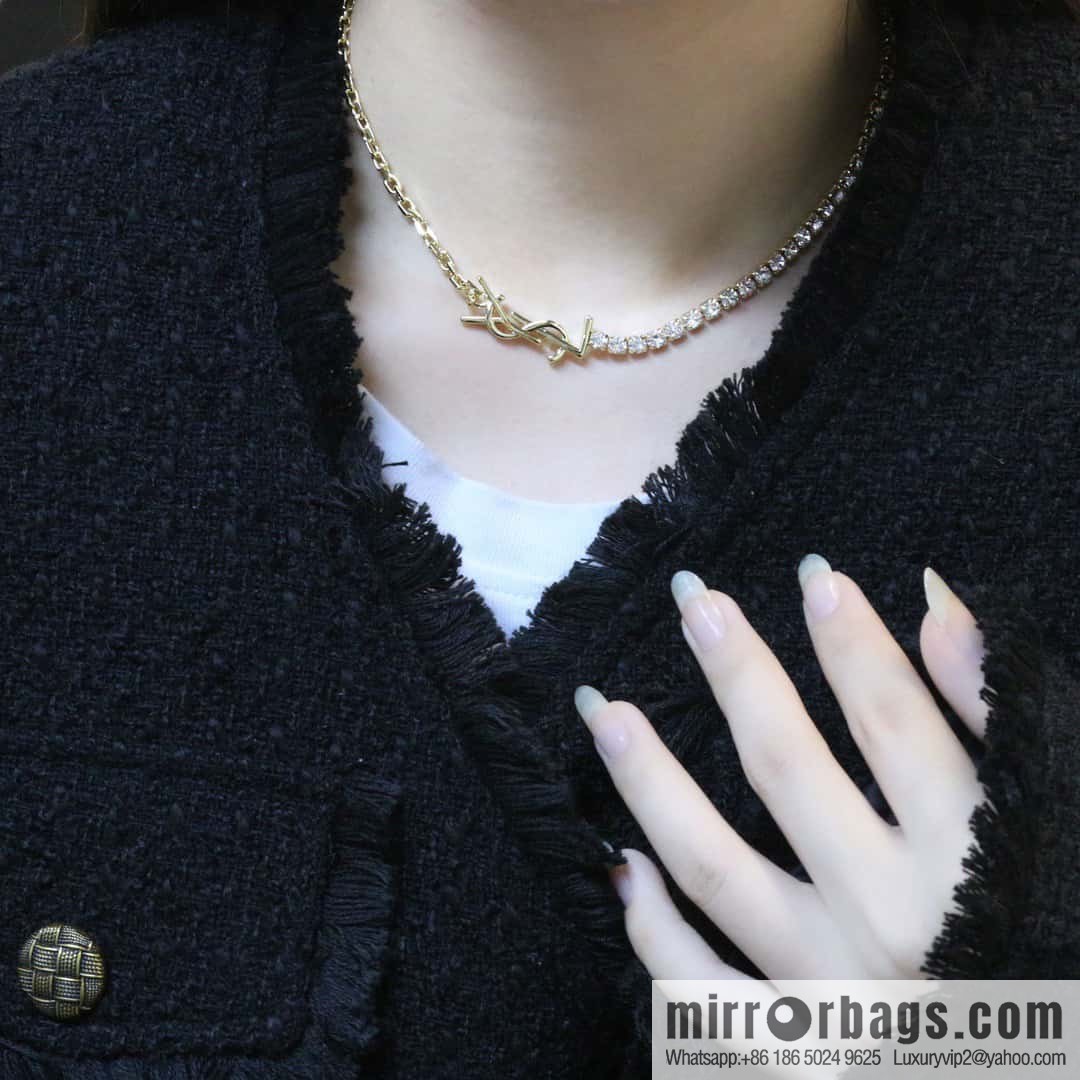 Saint Laurent Golden Diamond YSL Necklace