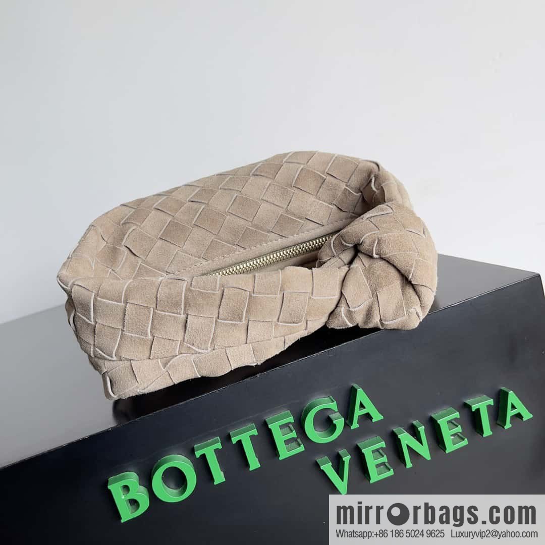 Bv2022 new product, Yangzu Mini Jodie woven suede knotted round hobo bag, model: 651876 Yangzu taupe