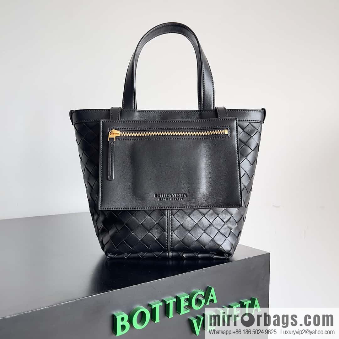 BV early autumn new tote Intrecciato woven tote handbag, model number: 754916 black