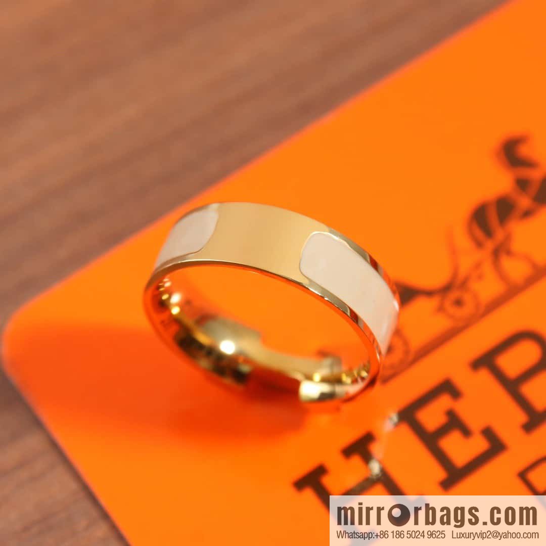 ❤️New HERMES Hermès milk tea color H ring