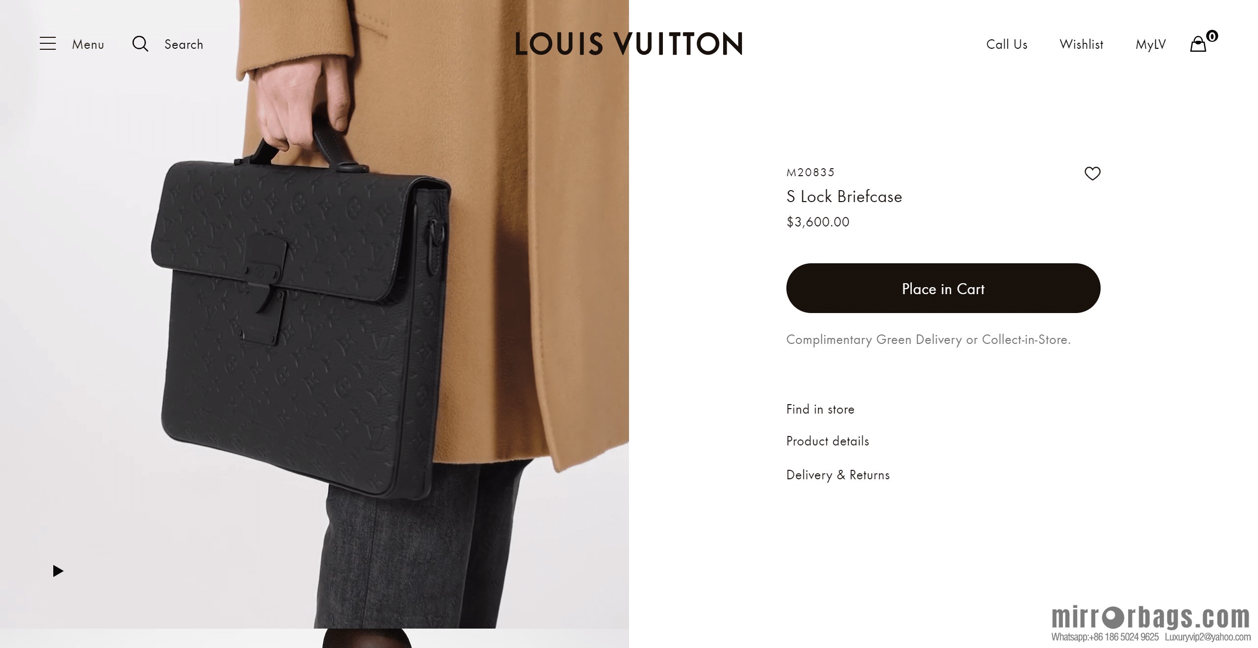 LV M20835 S Lock Briefcase