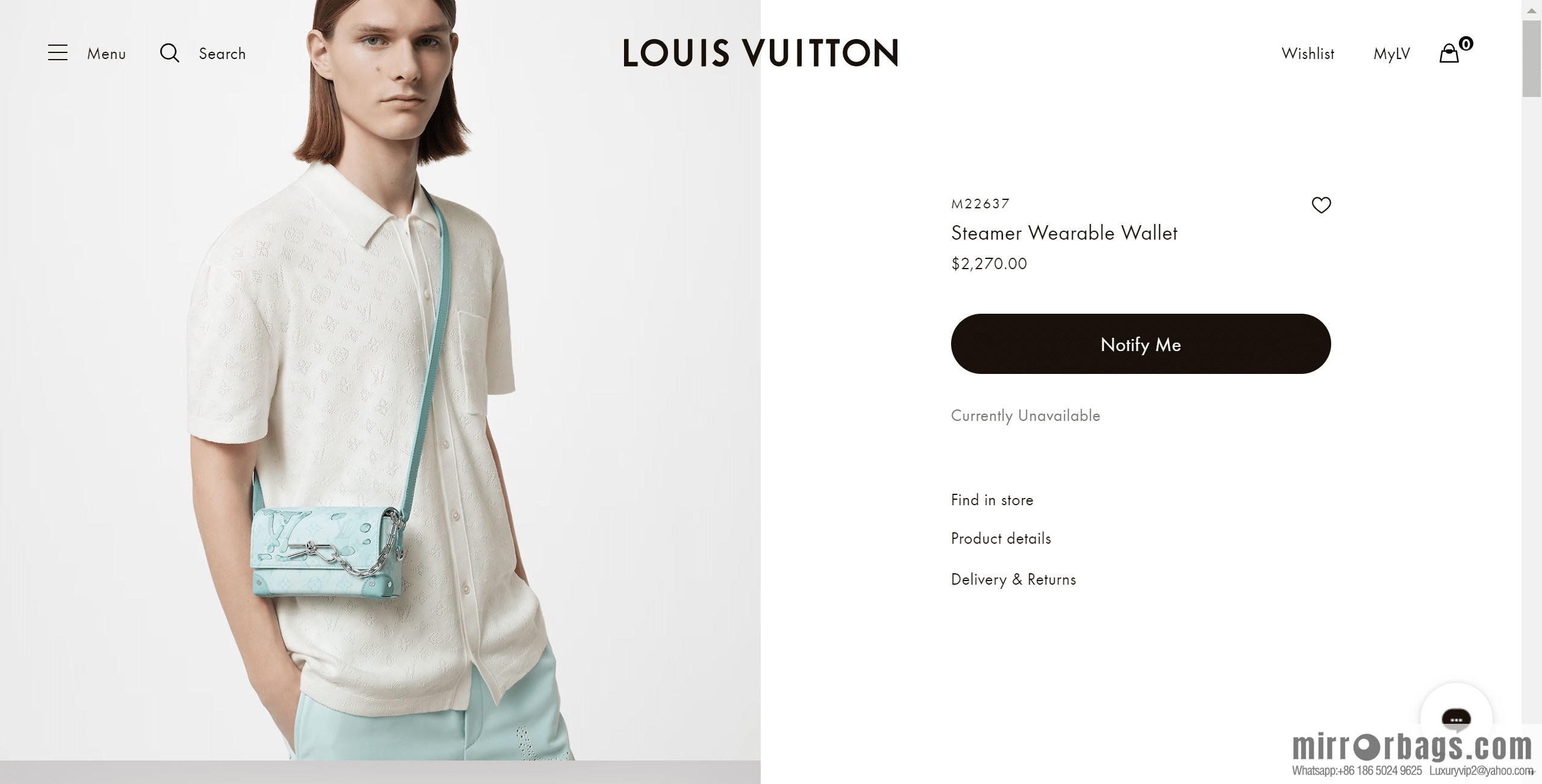 LV M22637 Steamer Wearable Wallet