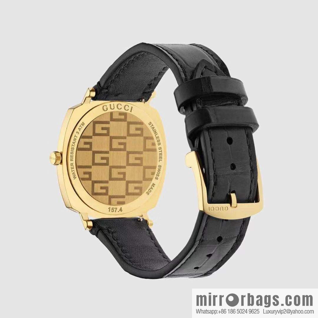 Gucci GUCCl's latest 316L stainless steel calfskin strap watch