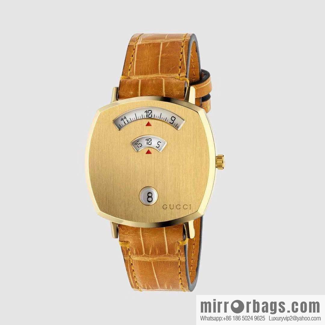 Gucci GUCCl's latest 316L stainless steel calfskin strap watch
