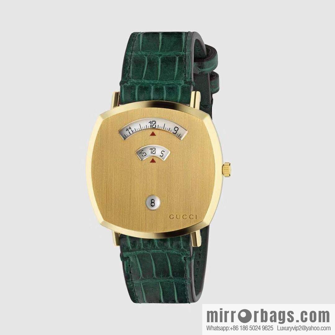 Gucci GUCCl's latest 316L stainless steel calfskin strap watch