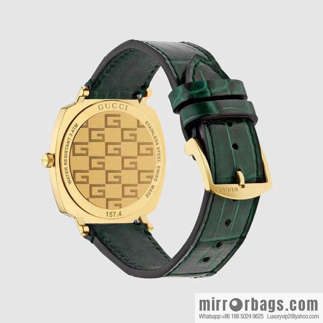 Gucci GUCCl's latest 316L stainless steel calfskin strap watch