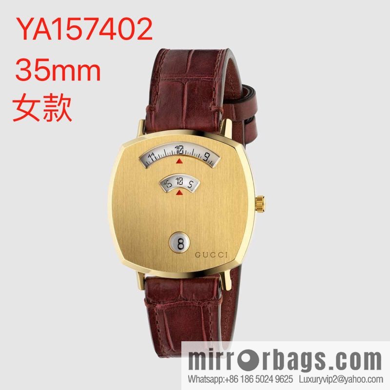 Gucci GUCCl's latest 316L stainless steel calfskin strap watch