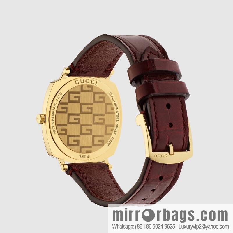 Gucci GUCCl's latest 316L stainless steel calfskin strap watch
