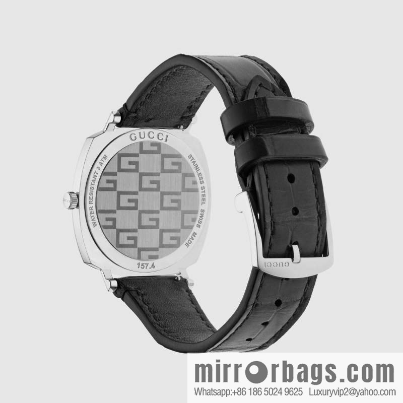 Gucci GUCCl's latest 316L stainless steel calfskin strap watch