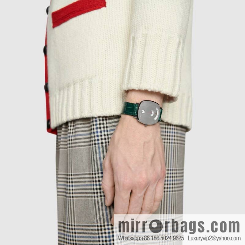 Gucci GUCCl's latest 316L stainless steel calfskin strap watch