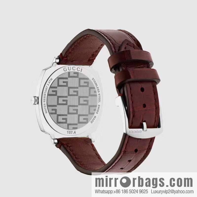 Gucci GUCCl's latest 316L stainless steel calfskin strap watch