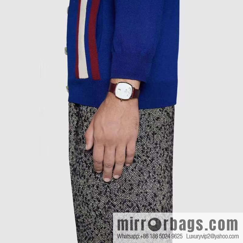 Gucci GUCCl's latest 316L stainless steel calfskin strap watch