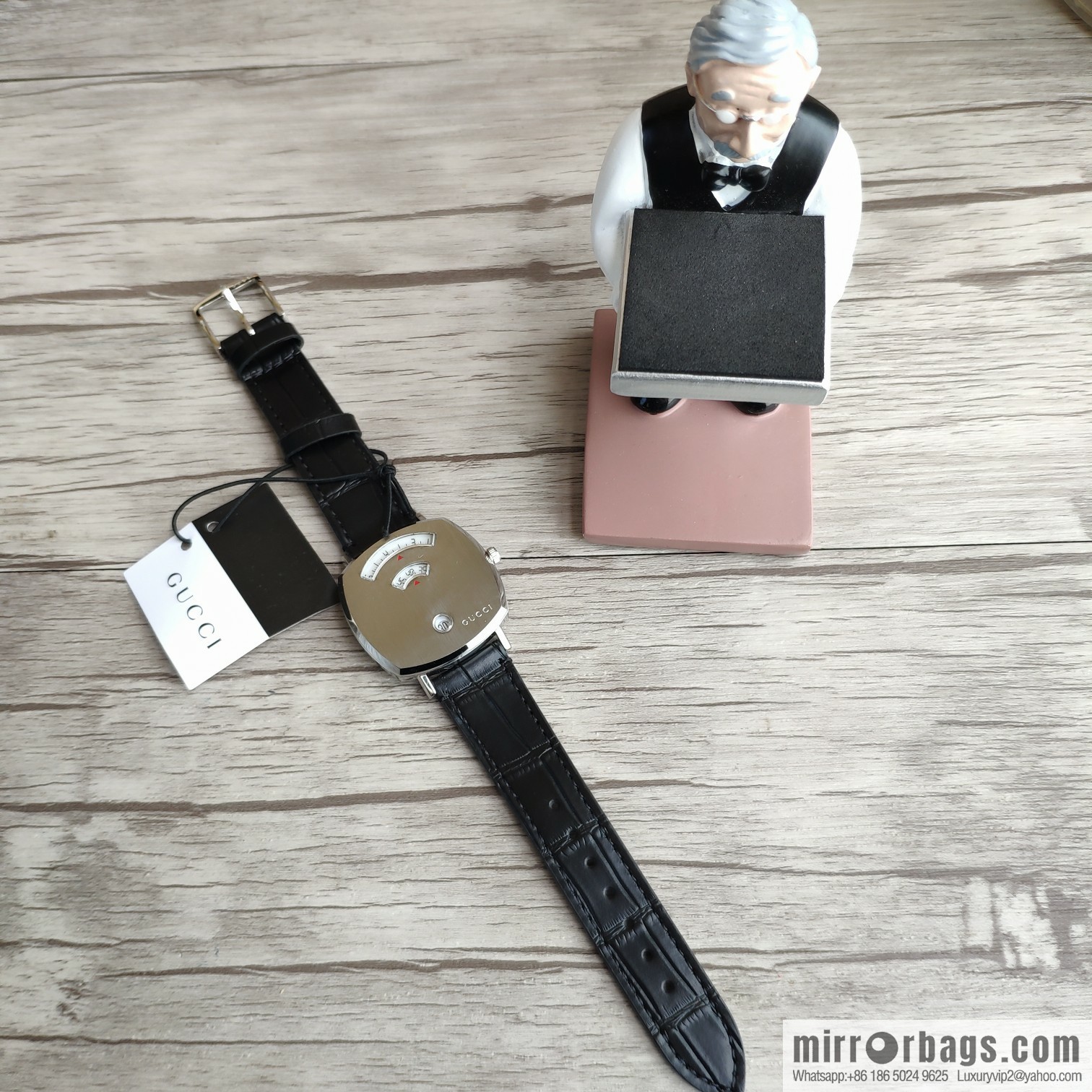 Gucci GUCCl's latest 316L stainless steel calfskin strap watch