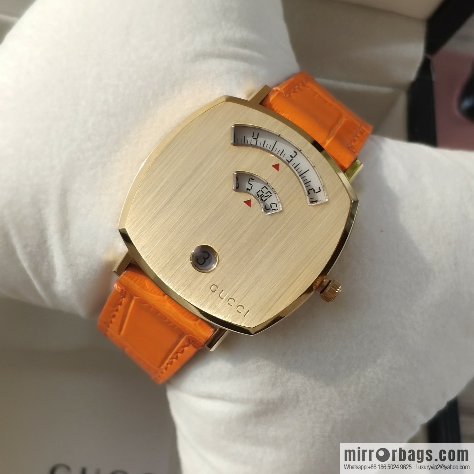 Gucci GUCCl's latest 316L stainless steel calfskin strap watch