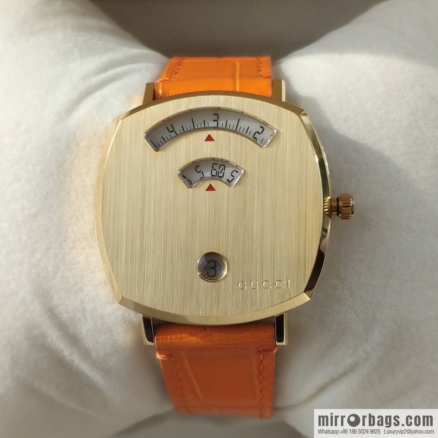 Gucci GUCCl's latest 316L stainless steel calfskin strap watch