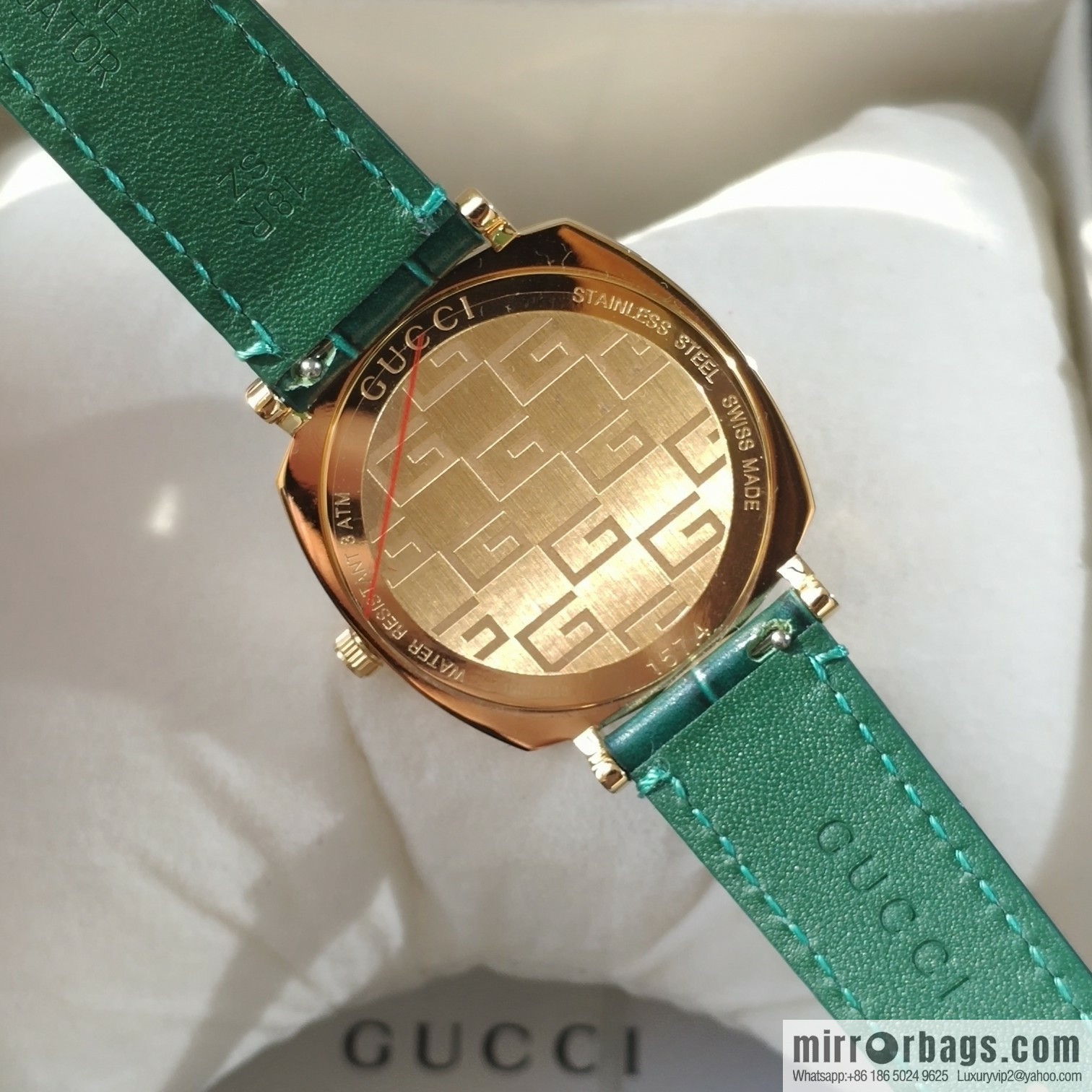 Gucci GUCCl's latest 316L stainless steel calfskin strap watch