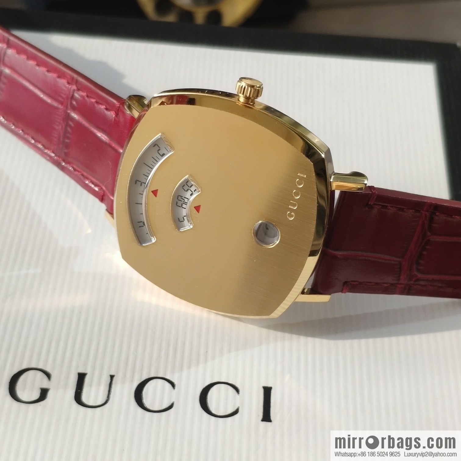 Gucci GUCCl's latest 316L stainless steel calfskin strap watch