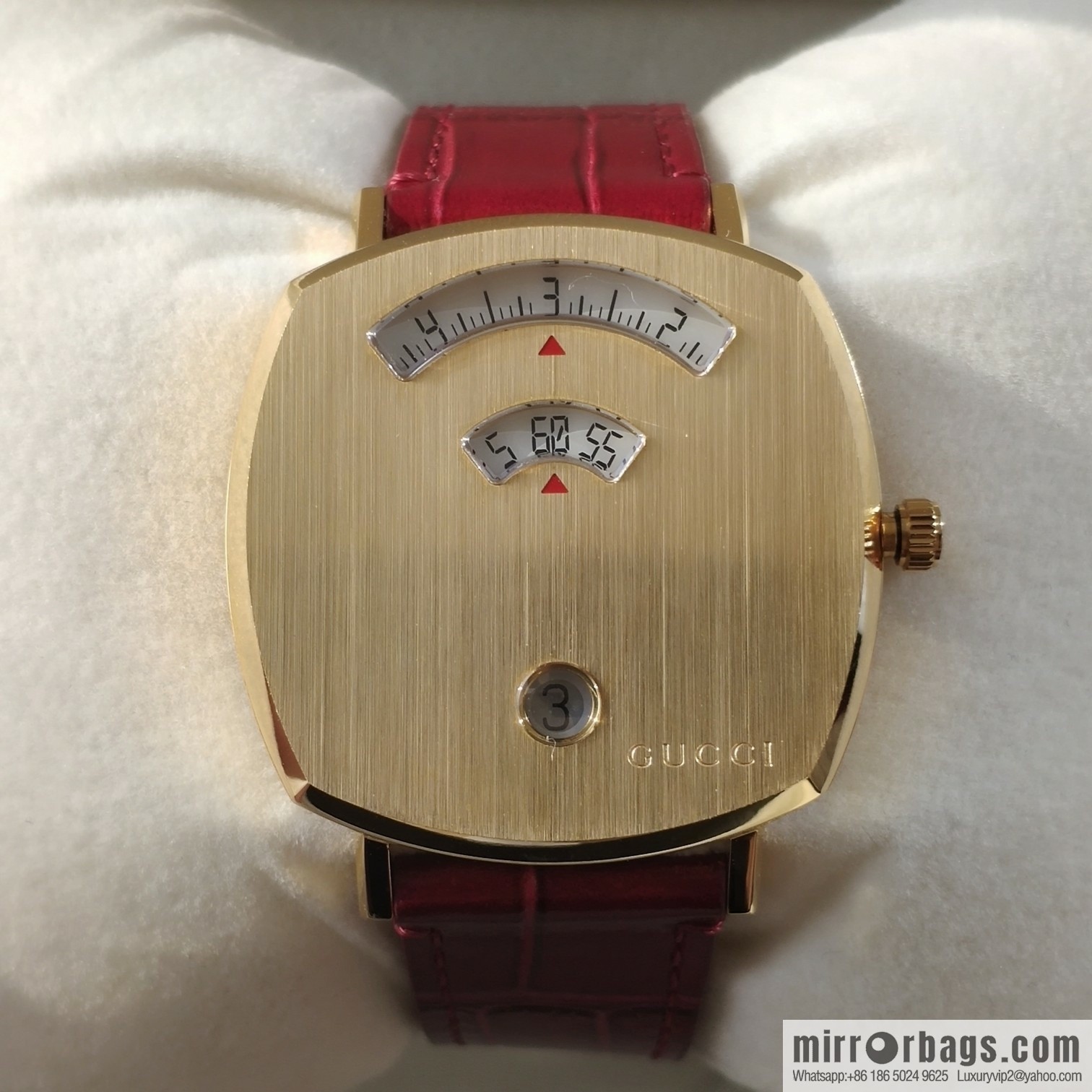 Gucci GUCCl's latest 316L stainless steel calfskin strap watch